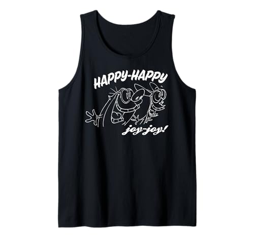 Ren And Stimpy Happy Outline Tank Top t-shirt sans manches vêtement vintage de dessin animé