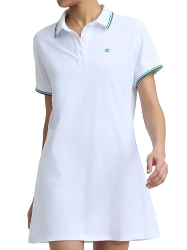Champion Women's Off the Court Short Sleeve 34.5" Polo Dress, Standard Fit, Bright White, X-Small - image 1