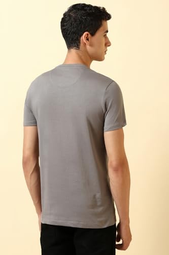 Image of Allen Solly Men's Round Neck T‑Shirt | Regular Fit | Soft Cotton | Chest Logo Print | Casual Everyday Wear