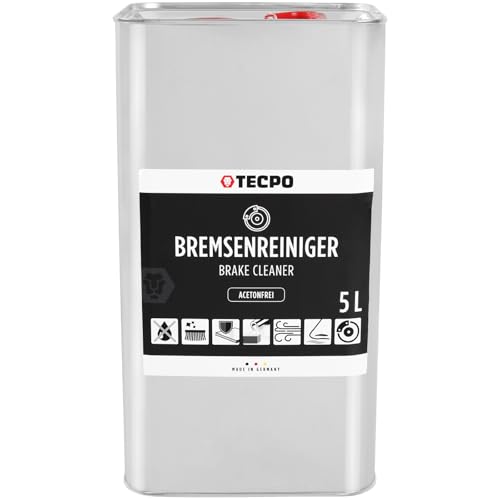 TECPO Bremsenreiniger 5 Liter Kanister Brake Cleaner Entfetter Teilereiniger Montagereiniger Fettlöser - Zum Entfernen von Öle Fette Bremsabtreib und Schmutz (1x 5l)