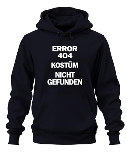 Printera Error 404 - Costume da programmatore per carnevale, Halloween, unisex, con cappuccio, blu navy, XL