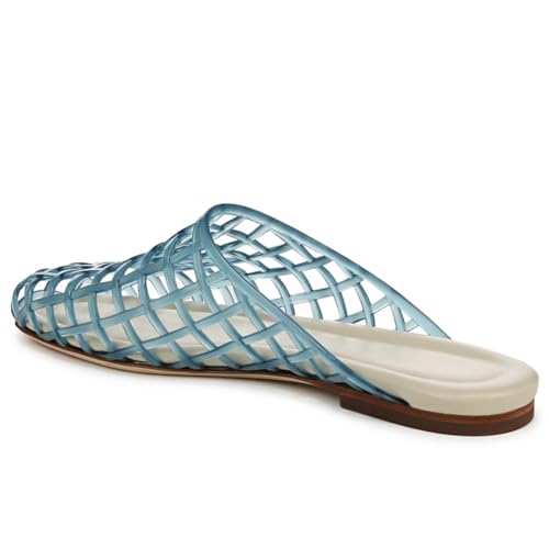 Image of Jelly Shoes for Women Jelly Mesh Flat Sandals Closed Toe Round Toe Slides Flats Slip on Summer Slippers Mules