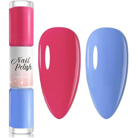 KAYZON Cherry Red & Sea Blue Nail Polish Set Cover