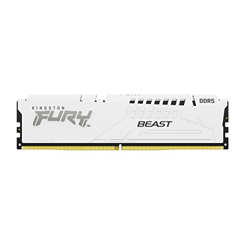 Kingston Fury Beast White DDR5 32GB (2x16GB) 6800MT/s CL34 DIMM Desktop Gaming Memory Kit of 2 AMD Expo and Intel XMP - KF568C34BWEK2-32