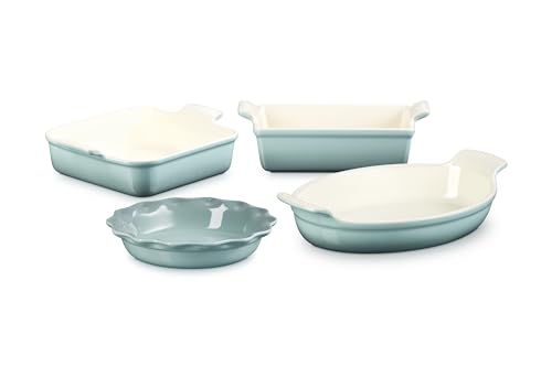Le Creuset Juego de 4 utensilios para hornear Heritage de gres, sal marina