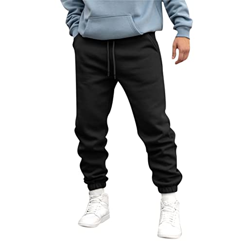 Sweatpants Men Fall Winter Fashionable Casual Loose Fit Sport Running Solid Color Drawstring Trousers