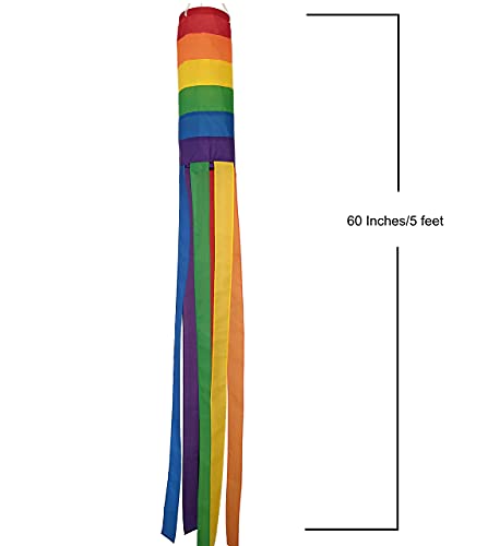 Madrona Brands Bandeira Windsock Rainbow Pride – Decoração durável para pendurar ao ar livre, 152 cm