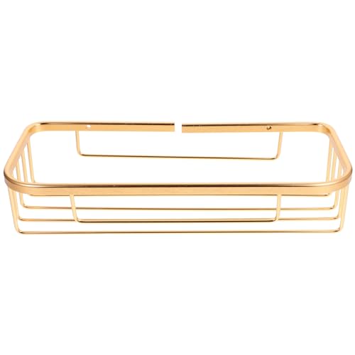 Cabilock Wall Mount Floating Shelf Toilet Paper Rack Aluminum Rectangle Gold Easy Installation Home Decor