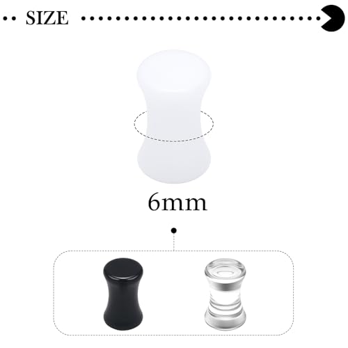 Pexveiuu 2G Acrylic Gauges for Ear Tunnels Plugs Earrings Silicone Clear Black White Gauges Tunnel Earring 2 Gauge Plastic Ear Plug Stretching Kit Piercing Jewelry Women Men 6mm by Pexveiuu - Used condition - Image 2