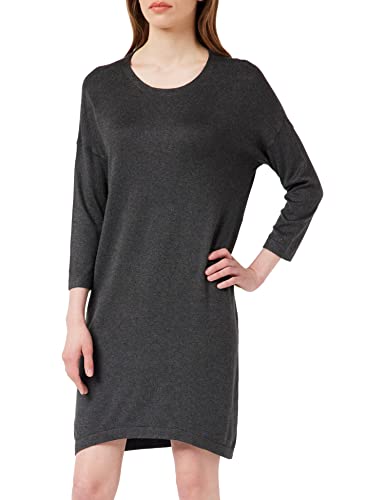 VERO MODA Damen Vmglory Vipe Aura 3/4 Dress Noos Kleid, Dark Grey Melange, XS EU