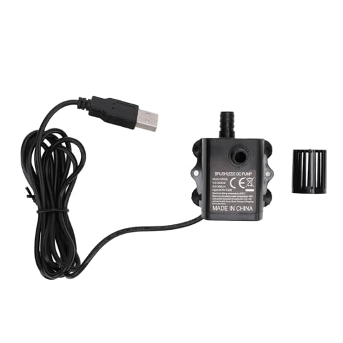 Mtlavishness Bomba de Agua Sumergible para Fuente de Acuario con Ajuste de Flujo Interfaz USB DC 5V 4 8W 300L H Elevación 300 cm para Estanque Pecera