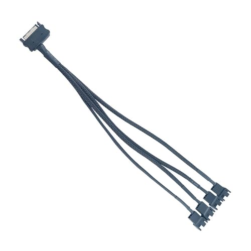 omiinitio 2. Cable adaptador de corriente estable para ventilador de PC de 4 pines, diseño divisor de 4 vías para construir sin esfuerzo de Satas a cables divisores de ventilador