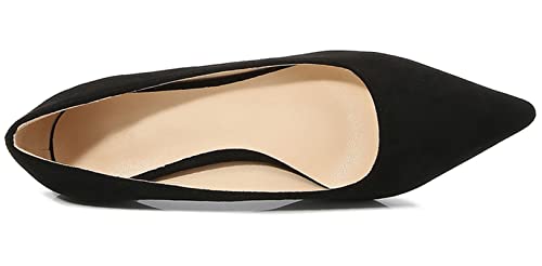 Stunner Pointed Toe Heeled Shoes for Women Faux Suede Pure Color Stiletto Low Heel Pumps Shoes Work Office Wedding Party3