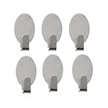 VNEST® 6Pcs Small Stainless Steel Adhesive Hooks – Heavy-Duty Wall Hooks, Waterproof & Damage-Free, Ideal for Kitchen, Bathroom, Office, Home Organization (Oval)