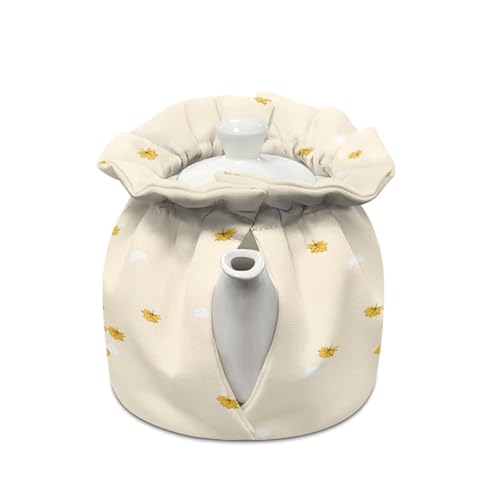 Image of Tea Cosy for Teapot Insulated Capybara Leaf Print Teapot Thermal Cover Insulated Tea Pots Cover for Breakfast Decorative Accessories for Dining Tables Coffee Tables