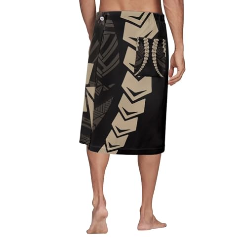 Men’s Beachwear Cover-Up Pacific Islander Bottoms Samoan Lavalava Pareu Hawaiian Mens Skirt with Pocket Aloha Outfit4