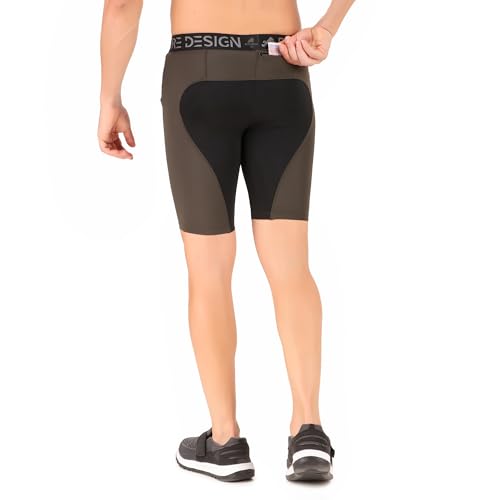 Image of Redesign Nylon Dual Color Compression Shorts for Multi-Sports with Back Zip Pocket
