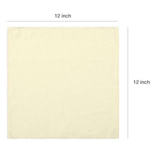 Image of 100% Cotton Dinner Napkins 12x12 Inch, Soft & Durable, Reusable Cloth Napkins for Dining, Events, and Everyday Use (Ivory, Set of 25 (12x12))