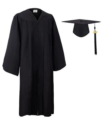 Image of GradClassical Matte Graduation Cap and Gown 2026 Set for High School and College Bachelor