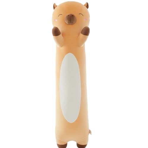 Kekeso Capybara Cojín de peluche largo de Capybara, XXL, juguete de peluche para dormir, suave y bonito peluche para niños, niñas y niños, regalo de cumpleaños y Navidad (marrón, 60 cm)