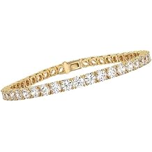 Diamond2Deal 14k Gold and Silver Round Cut Lab Grown Diamond Tennis Bracelet 1ct to 20ct, Color-D, Clarity- VS