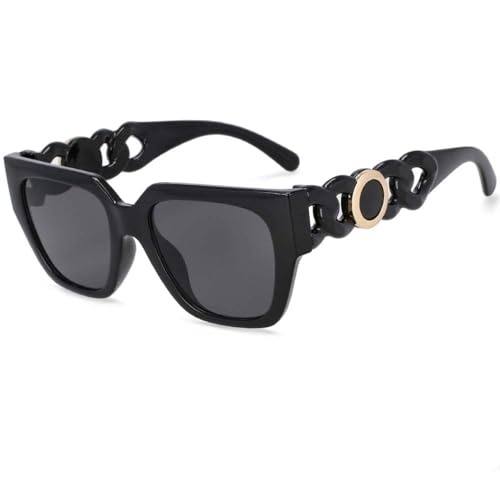 Lunettes de soleil de luxe pour femme grand format au design punk