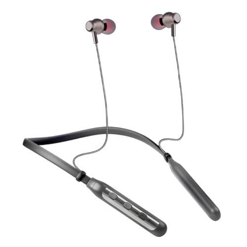 Image of MAK Wireless Neckband Earphones with 12mm Deep Bass, Magnetic Earbuds, Lightweight Ergonomic Design, Bluetooth Connectivity & Long Battery Life, Premium Black Neckband in Black