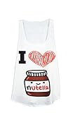 gl boutik canotta canottiera estiva top per donne estampada - i love nutella - grafico - color crema