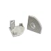 Produktbild 2x Endkappen für das LED Alu-Modell ECKE-45 von Alumino® eins ohne und eins mit Bohrung für das LED-Kabel