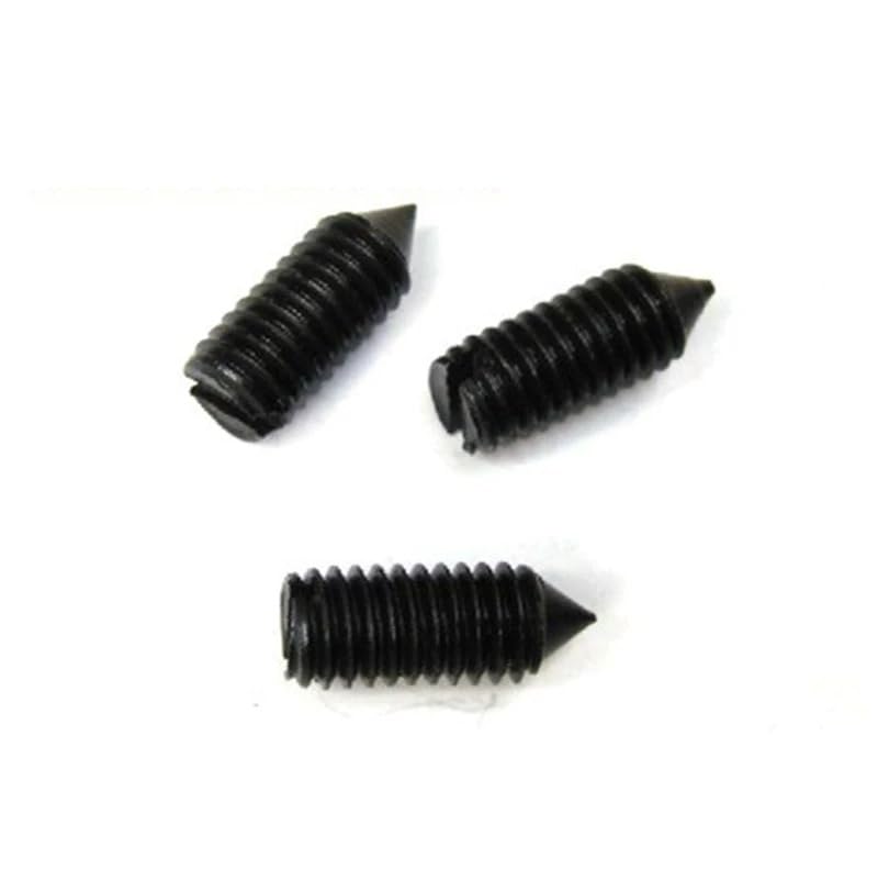 Tornillos de fijación ranurados de acero inoxidable SS304 negro con punta cónica M1,6 M2 M3 M4 M5 M6 (200,M5 x 0,8 x 6 mm)