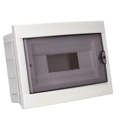 Unterputz Kleinverteiler 12 Module/Sicherungskasten/Verteilerkasten Unterputz IP40, 1-reihig mit Hutschiene + 1 stk. Klemme
