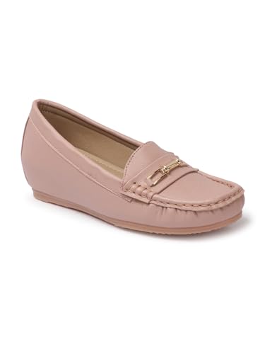 Image of Carlton London Women Comfortable and Stylish Flat Square Toe Slip On Fashion Loafer Shoes for Daily,Office, Casual and Formal Use