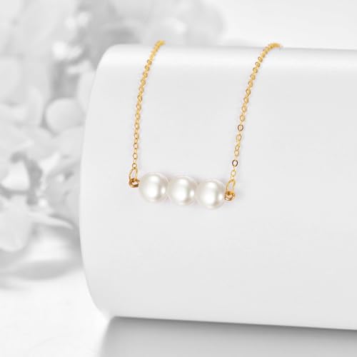 KECHO 14K Real Gold Freshwater Cultured Pearl Pendant Necklace 14K Solid Gold Jewelry Anniversary Birthday Gifts for Women2