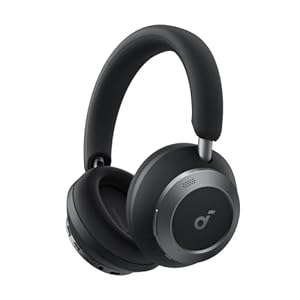 Soundcore Space One Pro by Anker, Adaptive Active Noise Cancelling Headphones Driven by 6 Mics, Super Foldable Design, 60H Lossless Audio, Ultra-Fast Charging, Hi-Res Wireless Audio, Comfortable Fit