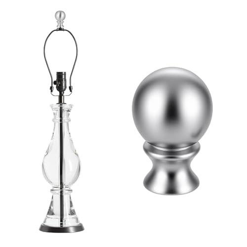 Image of Lighting Lamp Finials 1-1 /2 in High, 1 /4-28 in Base Ball Finials for Lamp Shade, Finial Lamp Shade Top Screw, Lamp Shade Finials for Table Lamps, Floor Lamps, Lamp Topper Knob, Nickel 2PCS