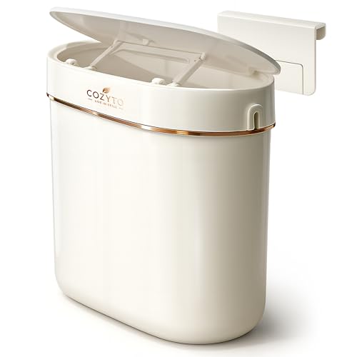 Caneca de basura rectangular blanca 9.4L COZYTO EcoToss miniatura 2