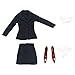 F Fityle Abbigliamento da Lavoro per Abiti da Bambola in Scala 1/6 da Donna in Scala 1/6 per Femminile da 12" - Nero