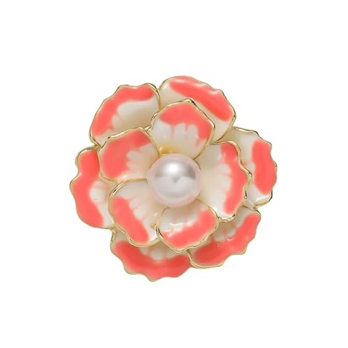 Broche Camélia luxe et rétro en émail blanc pour sublimer vos vestes de soirée