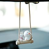 YGMONER Cute Swinging Chick & Bunny Car Rear View Mirror Hanging Accessories Funny...