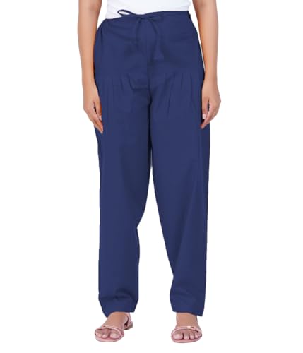 Image of Happy Bunny Salwar Pant - Modern Style Pure Cotton for Women - Ethnic Semi Patiala Trouser - Office,Home - All Day Comfort Wear with Drawstring