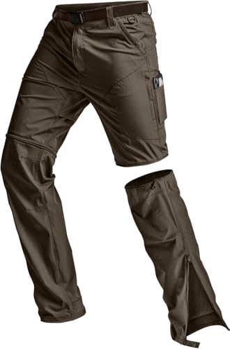 Image of CQR Men's Convertible Cargo Tactical Pants, Water Resistant Outdoor Hiking Pants, Zip Off Lightweight Stretch Work Pants