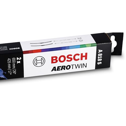 Image of BOSCH 3397014818 AeroTwin Wiper Blade Combo Pack - Set of 2 (26 inch & 17 inch) | Driver and Passenger Side Original Equipment Replacement Blades