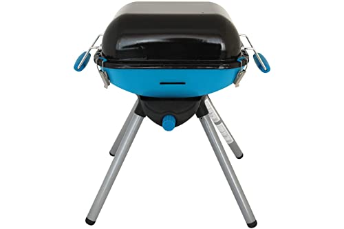 kynast exklusiv Gasgrill Mobil Camping 2in1 Funktion Grillen und Kochen Gas Grill, Blau, 45 x 36 x 49 cm