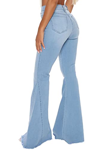 ZERMOM Women's Flare Jeans Mid Rise Bell Bottom Denim Pants2