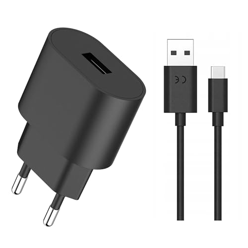 Blue Star Ladegerät Set – 2A Netzteil + 1m Type-C Kabel, Schwarz | Für Nokia G21, G22 & Alle Type-C Geräte