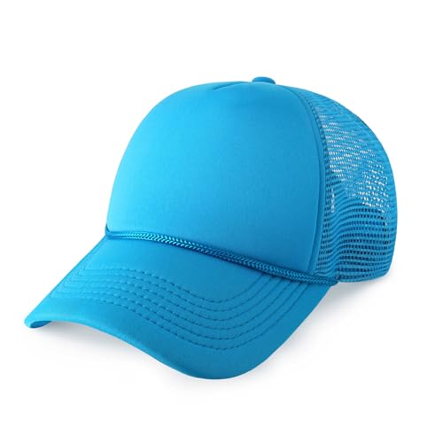 Image of CHOK.LIDS Classic Foam Trucker Hat Summer Mesh Rope Cap Solid Two Toned Blank Hat Mens Womens Adjustable Strap Light Weight