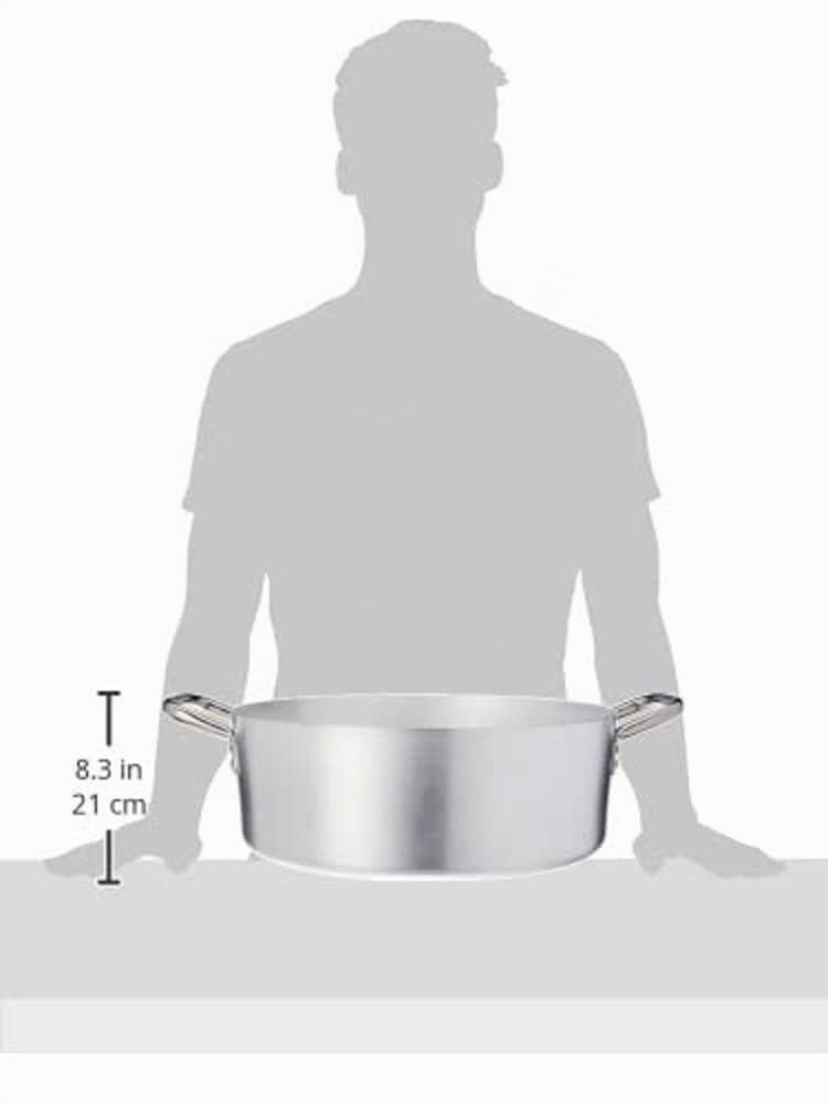 - Pentole Agnelli - Cacerola Baja de Aluminio - INOX con 2 Asas