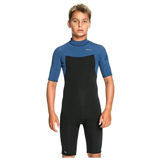 Quiksilver Junior Boys Everyday Sessions 2mm Back Zip Shorty Neoprenanzug - Schwarze Insignien - Thermal Warm Heat Layer