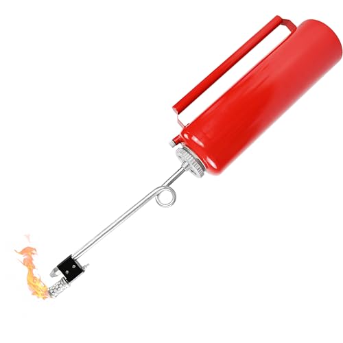 Orvexa Drip Torch for Burning 5L Double-Bottom Cast Iron Forestry Drip Torch with Big Mouth Opening Fuel Trap Check Valve and Oil-Resistant Gaskets for Controlled Burns and Wildland Fire Red