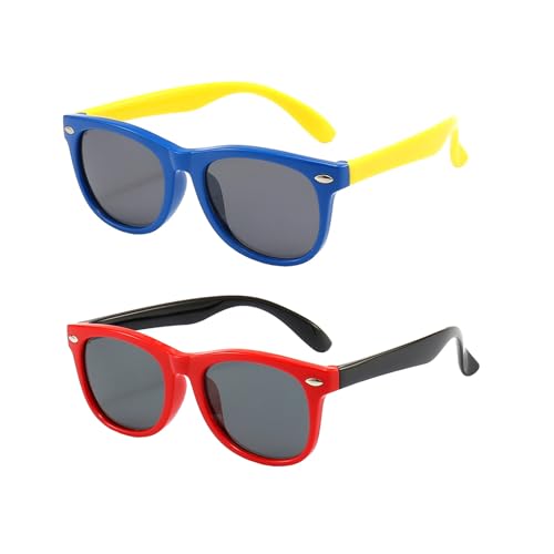 Image of FANNYGO 3 Pack Kids Sunglasses for Boys Girls Kid children's Polarized Sunglasses Age 3-10